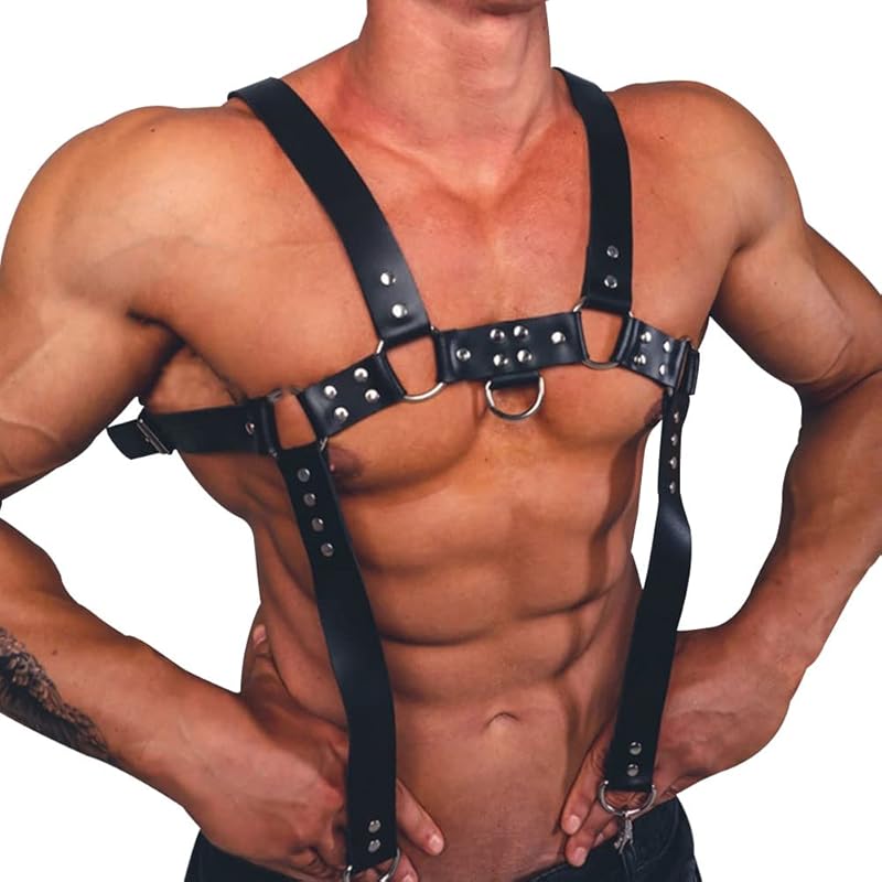 Men Adjustable Buckle Body Chest Garter Belt