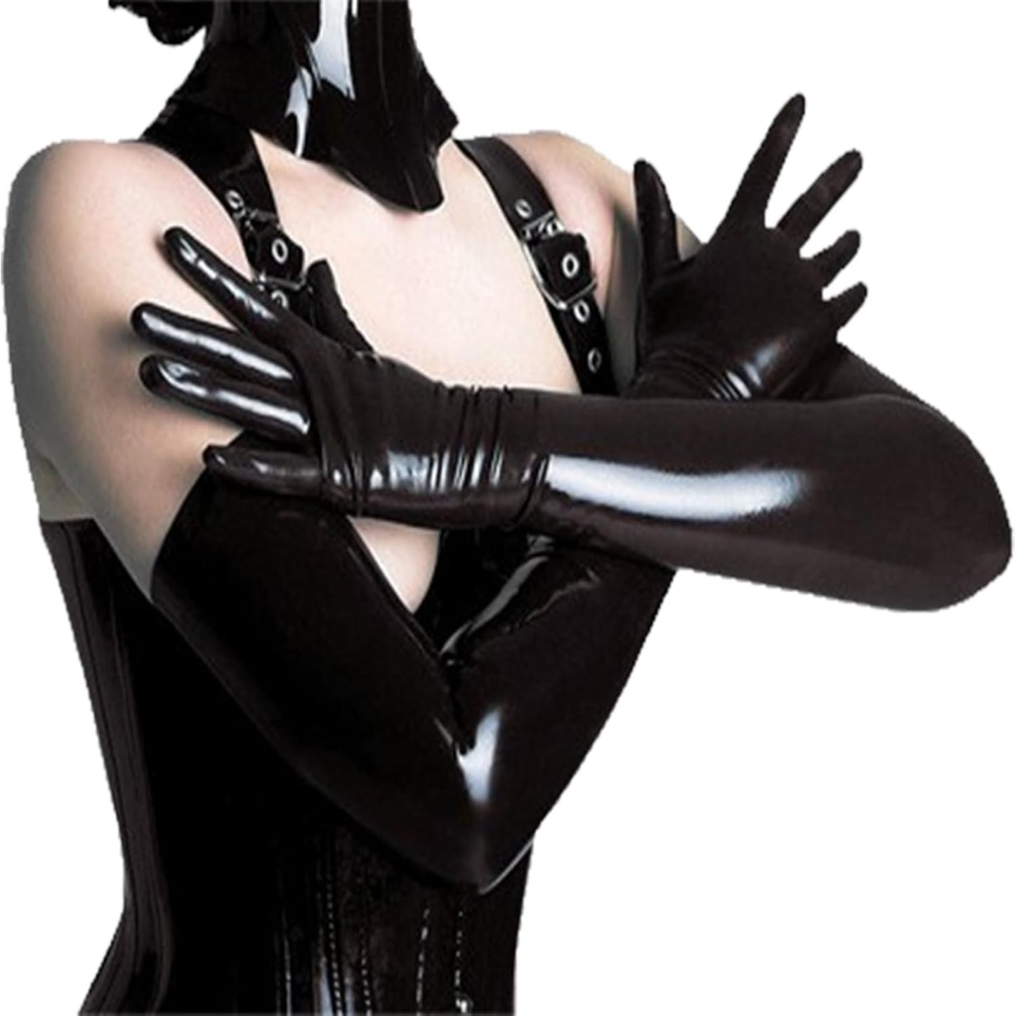 Erotic Gloves,Premium Black Latex Gloves for Women Perfect for Cosplay, Role Play, BDSM, Ideal Accessory for Costumes