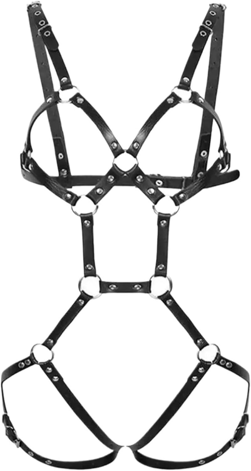 Belt PU leather body chain BDSM lingerie bondage tights girdle lingerie gothic