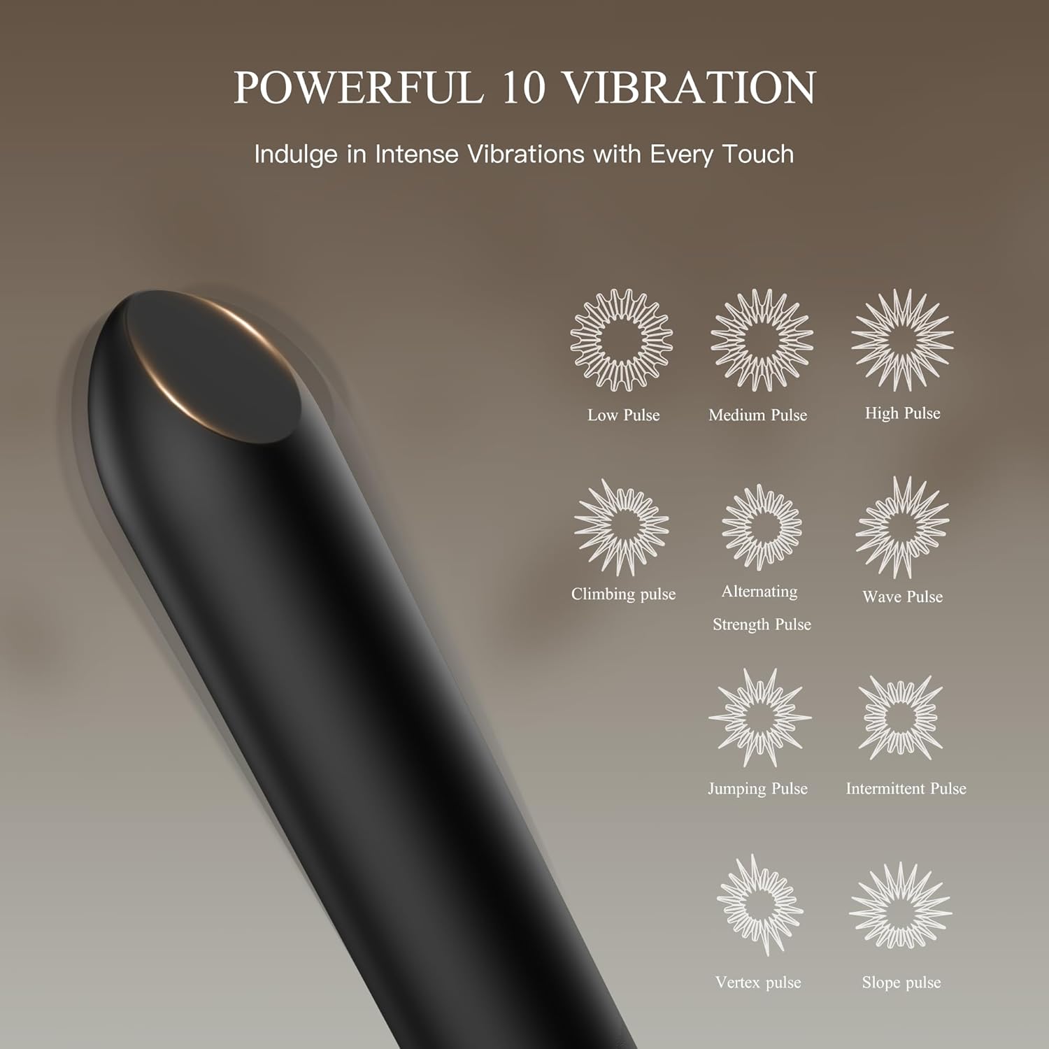 Bullet Vibrator with Angled Tip for Precision Clitoral Stimulation, Discreet Rejected Lipstick Vibe with 10 Vibration Modes Waterproof Nipple G-spot Stimulator Sex Toys for Women (Black)