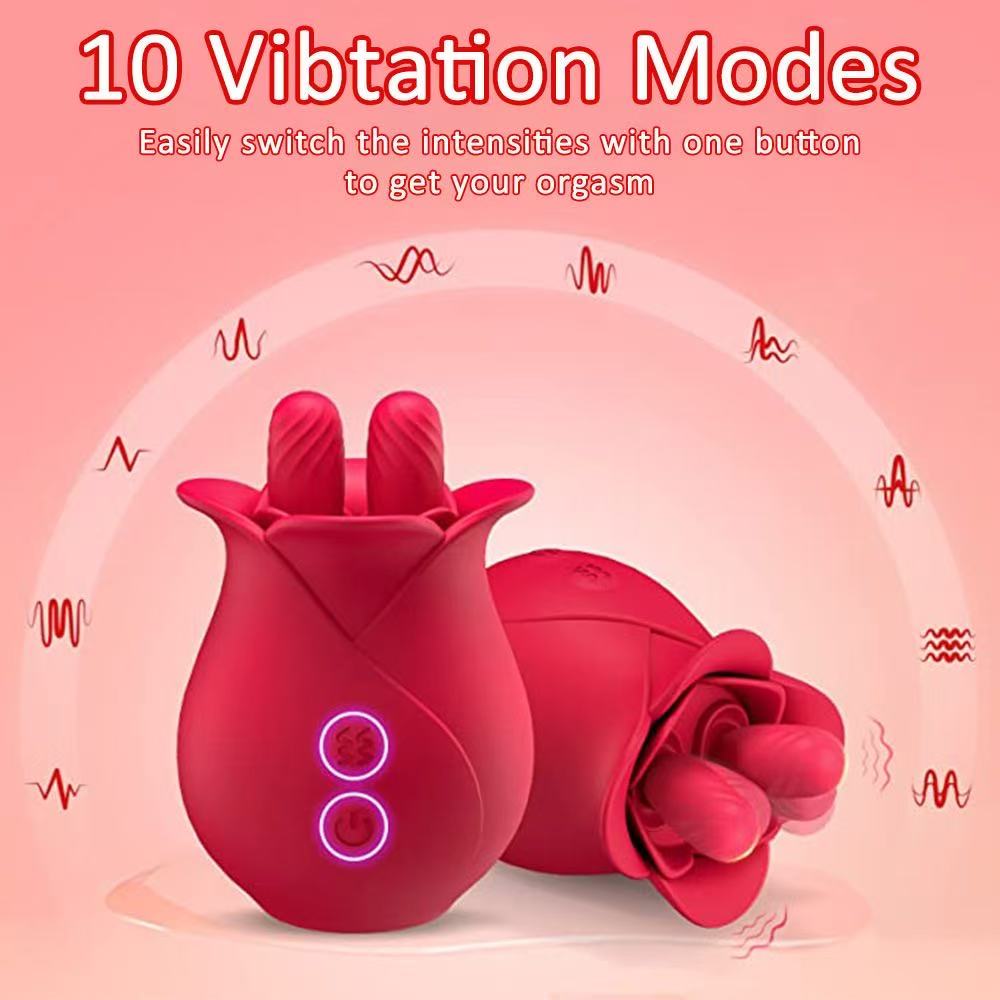 Foreign trade new Romeo Rose double tongue licking vibrator female clitoral nipple orgasm sex toys wholesale