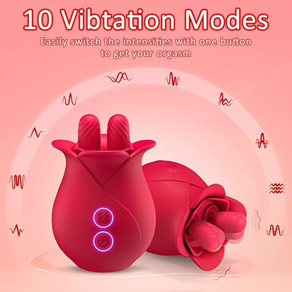 Foreign trade new Romeo Rose double tongue licking vibrator female clitoral nipple orgasm sex toys wholesale