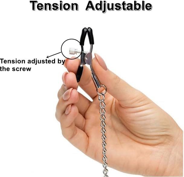 BDSM Nipple Toys Adjustable Metal Nipple Clamps, Nipple Clamps Sexual Pleasure Tools for Women Couples, Nipple Clips Breast Flirting Stimulation, Nipple Rings BDSM Adult Sex Toys Bondage Wellness