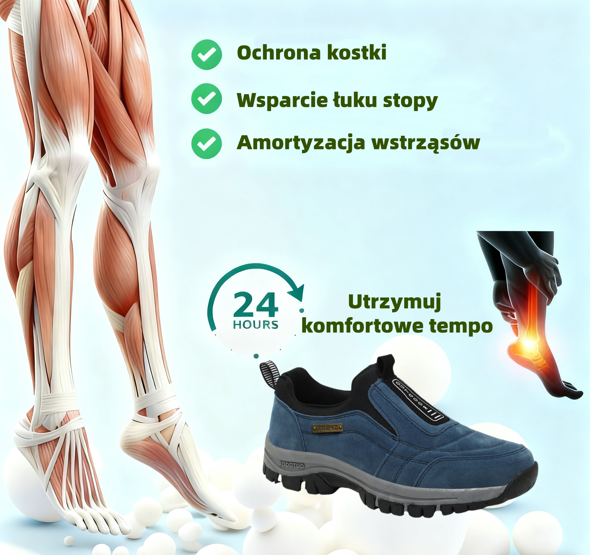 (🔥50% zniżki dzisiaj - nie przegap!)⏰Ergonomicznie zaprojektowane, miękkie i wygodne ortopedyczne buty sportowe (podparcie łuku stopy łagodzące dyskomfort)