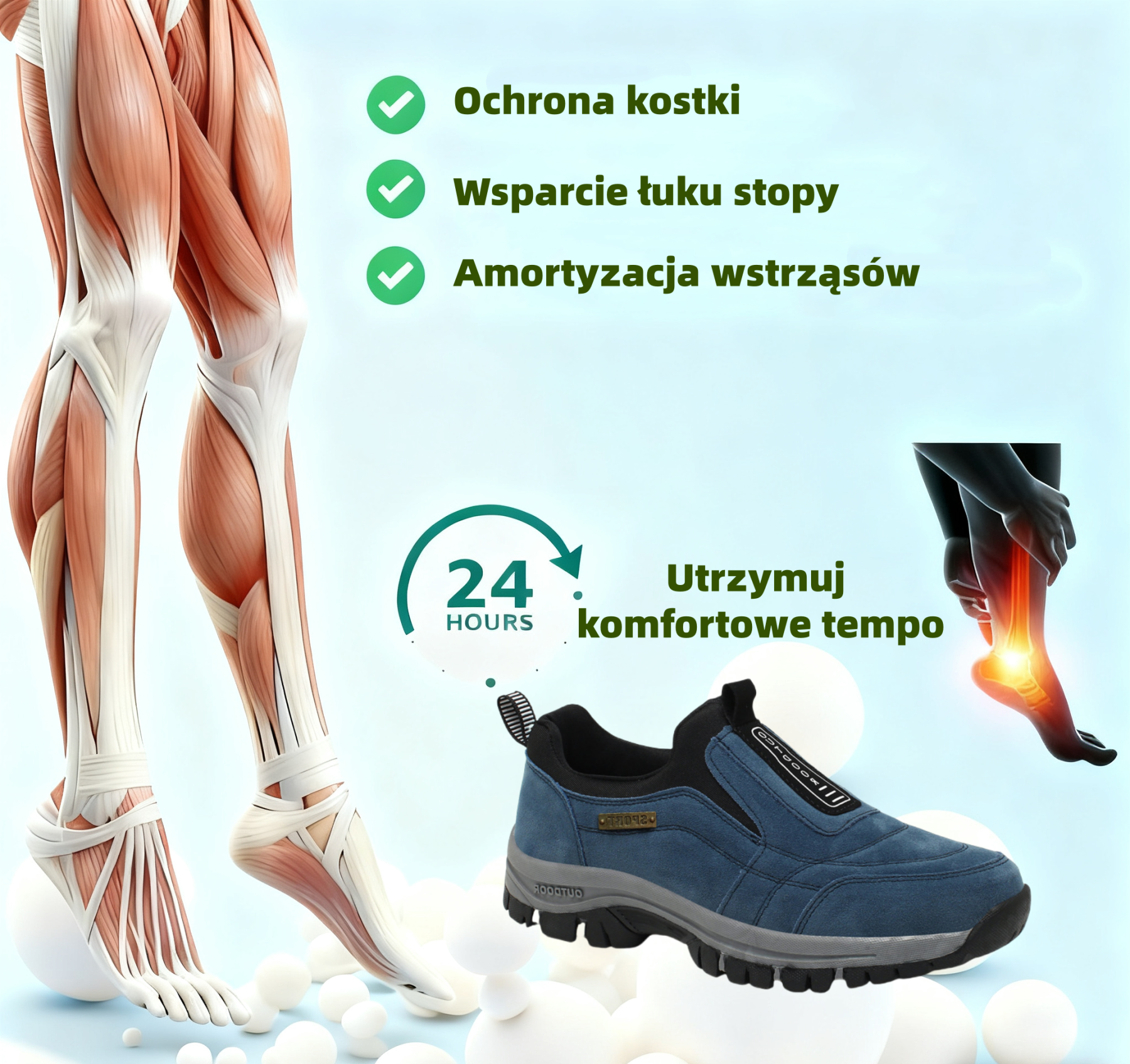 (🔥50% zniżki dzisiaj - nie przegap!)⏰Ergonomicznie zaprojektowane, miękkie i wygodne ortopedyczne buty sportowe (podparcie łuku stopy łagodzące dyskomfort)