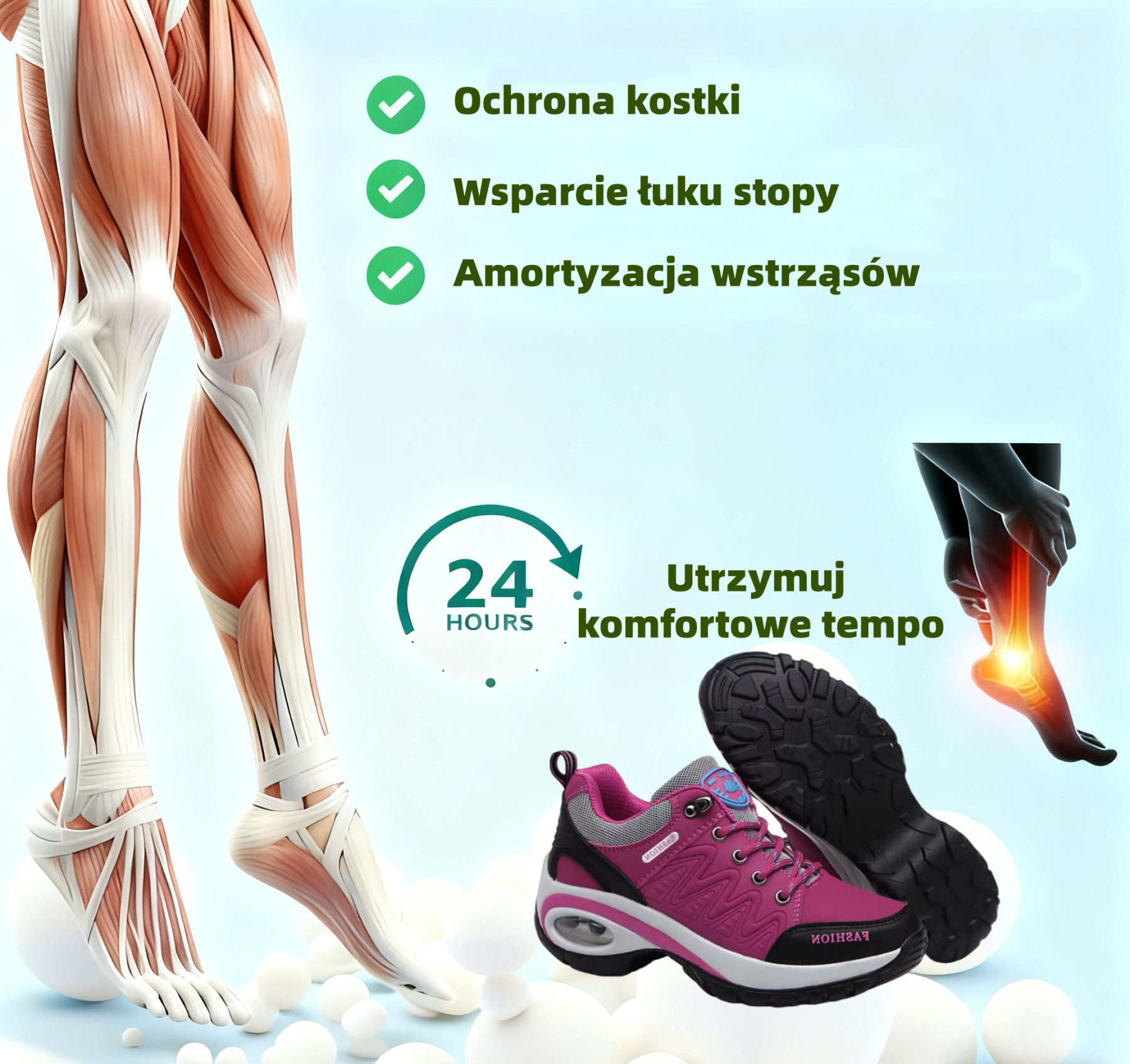 (🔥60% zniżki dzisiaj - nie przegap!)⏰Ergonomicznie zaprojektowane, miękkie i wygodne ortopedyczne buty sportowe (podparcie łuku stopy łagodzące dyskomfort)