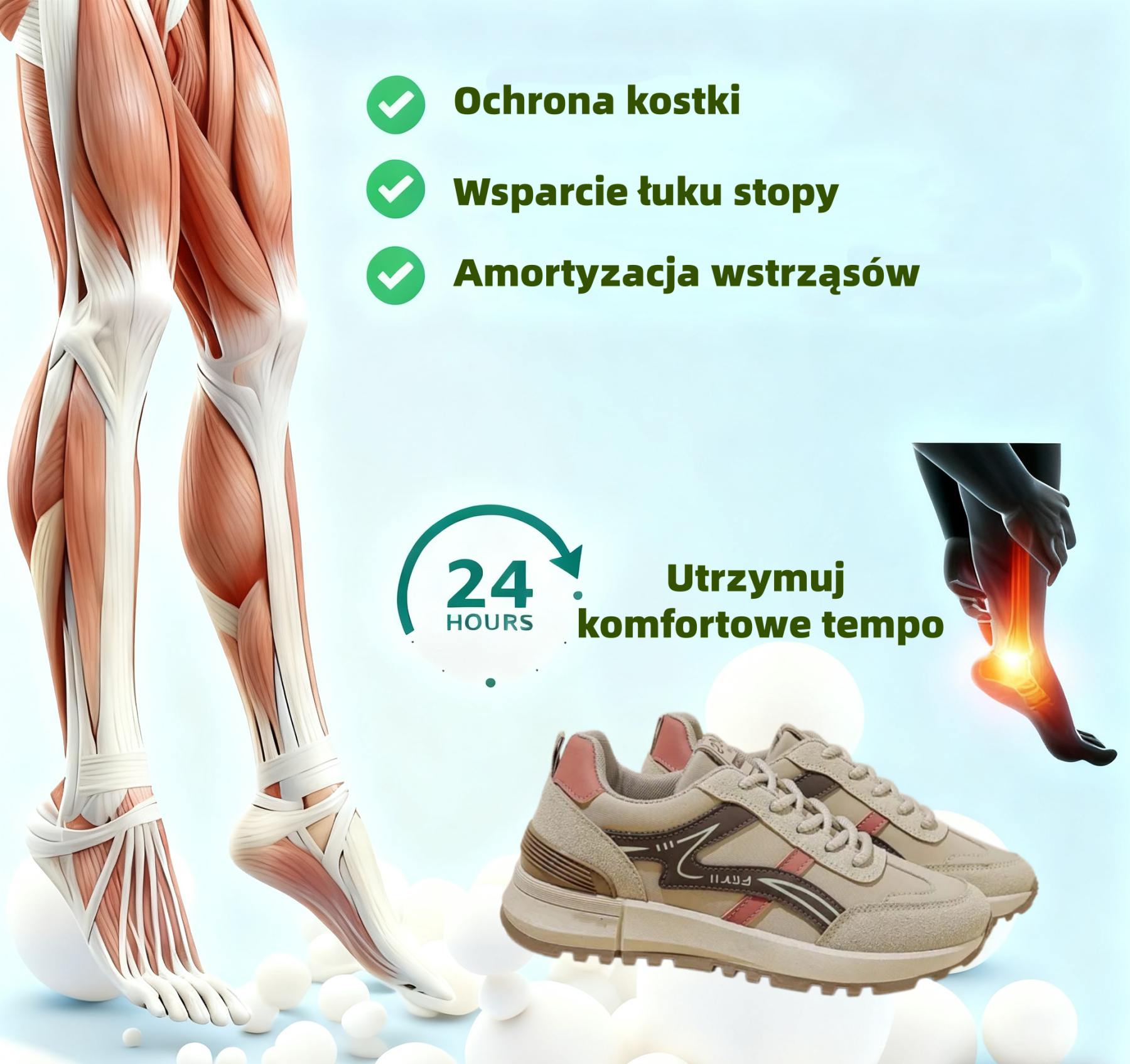 (🔥60% zniżki dzisiaj - nie przegap!) ⏰Ergonomiczna konstrukcja - miękkie i wygodne damskie ortopedyczne buty sportowe (wsparcie łuku stopy, łagodzenie dyskomfortu)
