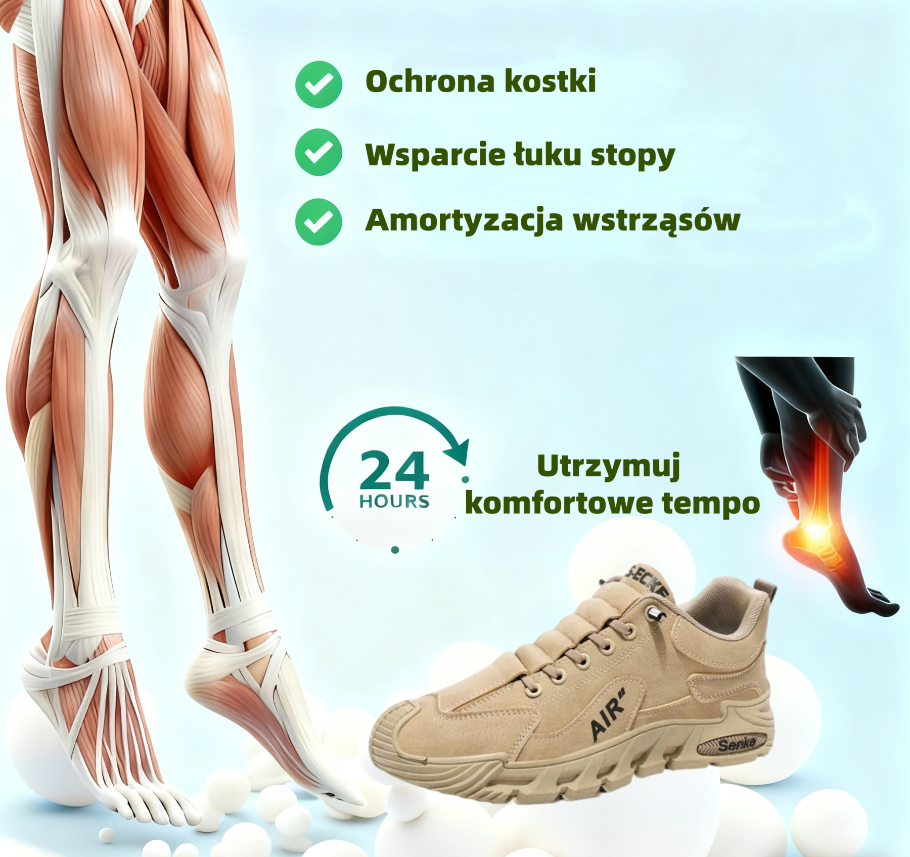 (🔥40% zniżki dzisiaj - nie przegap!)⏰Ergonomicznie zaprojektowane, miękkie i wygodne ortopedyczne buty sportowe (podparcie łuku stopy łagodzące dyskomfort)
