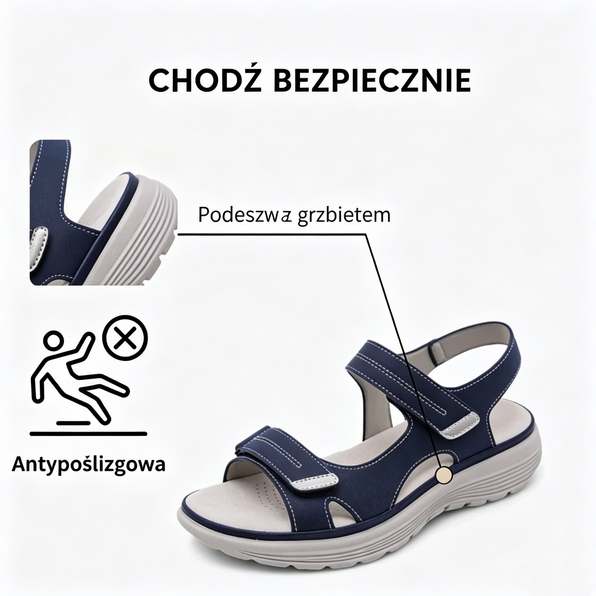 【⏰60% zniżki dzisiaj - Nie przegap!】Nowe stylowe sandały na rok 2026✅Szeroki nosek + Regulacja na rzep + Wytrzymała i antypoślizgowa podeszwa +🔴Wielopunktowe wsparcie łuku stopy