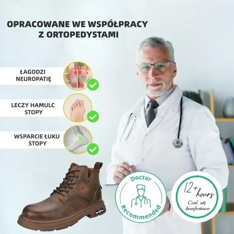 【🔥40%Dziś połowa ceny - nie przegap】 Ergonomicznie zaprojektowane buty ortopedyczne - konstrukcja z podparciem łuku stopy 👞Łatwo pozbądź się bólu stóp