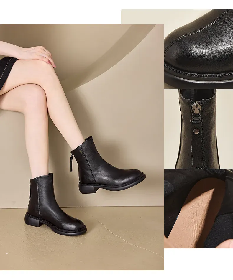 (🔥60% zniżki dzisiaj - nie przegap!)⏰ - Miękkie, wygodne i ciepłe skórzane buty w stylu vintage ✅ (z podparciem łuku stopy - aby złagodzić dyskomfort)