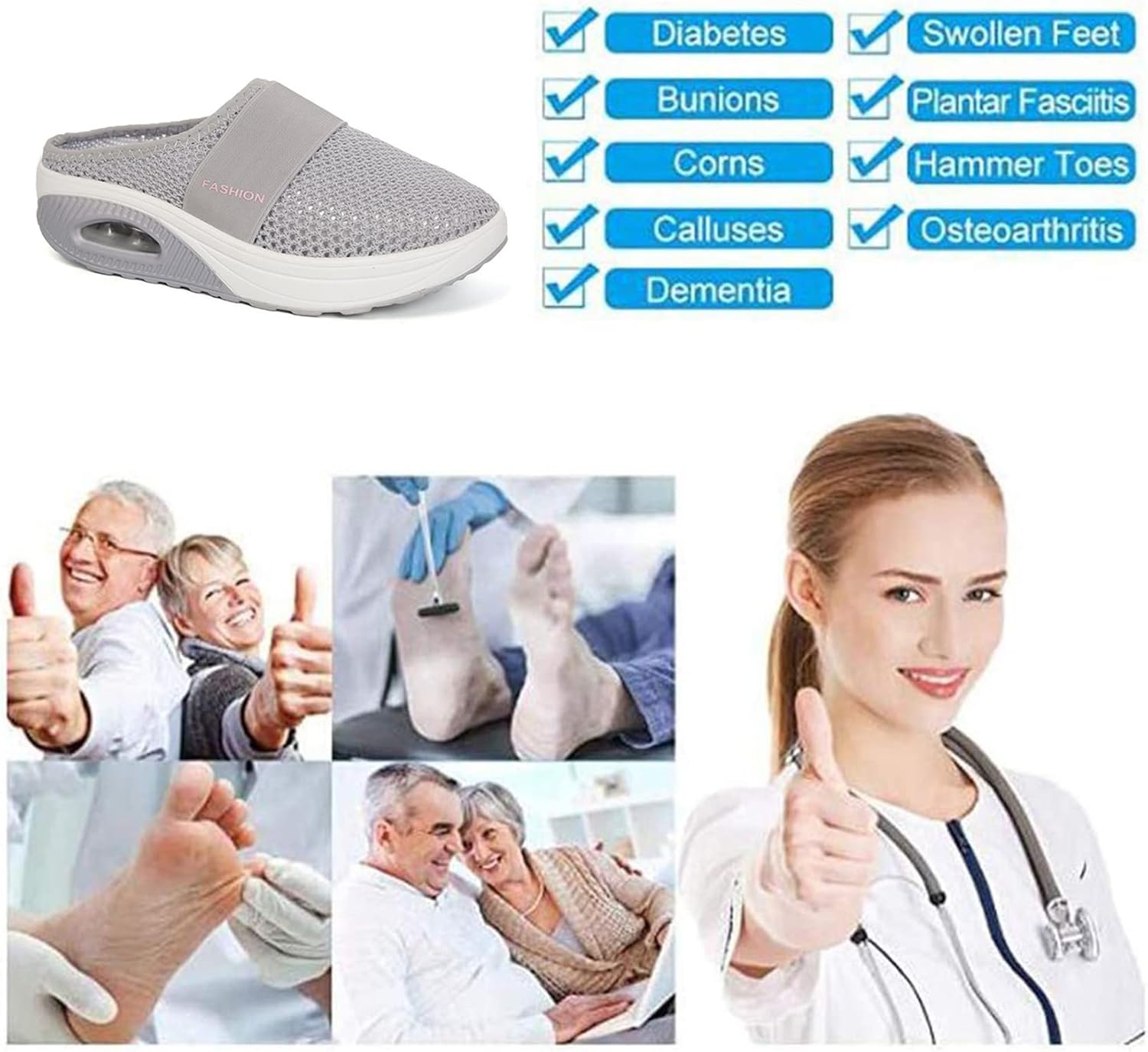 【🔥60% zniżki dzisiaj - nie przegap】🔥Wygodne buty ortopedyczne z poduszką powietrzną✅Wsparcie łuku stopy dla większego komfortu