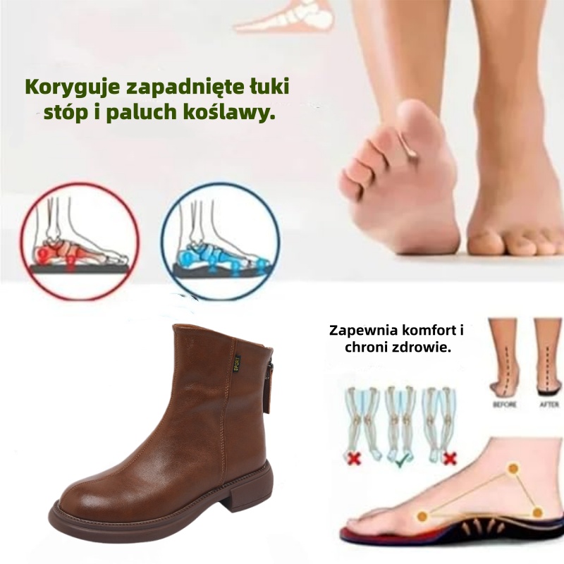 (🔥60% zniżki dzisiaj - nie przegap!)⏰ - Miękkie, wygodne i ciepłe skórzane buty w stylu vintage ✅ (z podparciem łuku stopy - aby złagodzić dyskomfort)