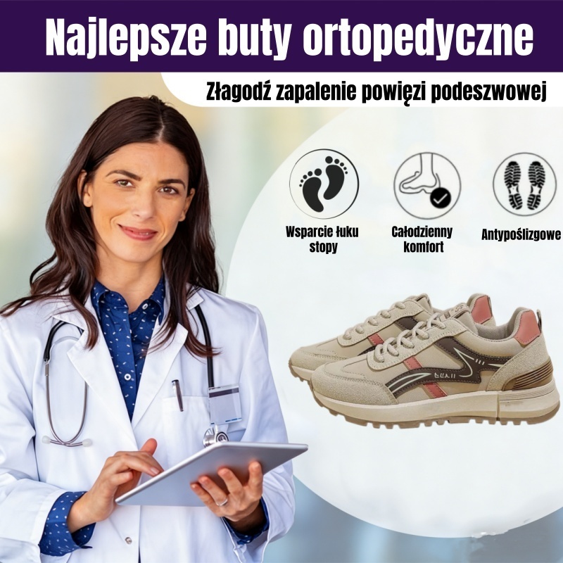 (🔥60% zniżki dzisiaj - nie przegap!) ⏰Ergonomiczna konstrukcja - miękkie i wygodne damskie ortopedyczne buty sportowe (wsparcie łuku stopy, łagodzenie dyskomfortu)