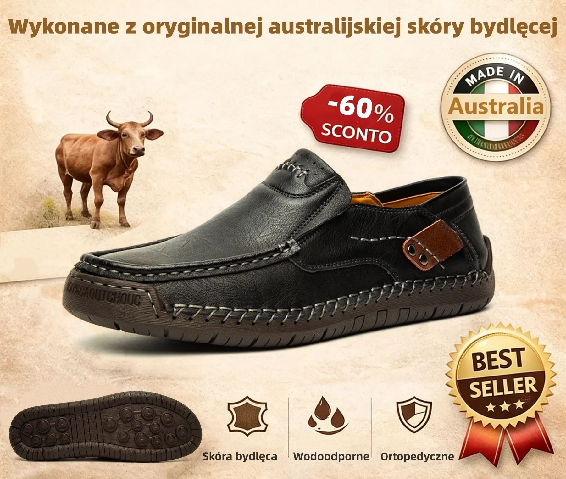 (🔥60% zniżki dzisiaj - nie przegap!)LULUMALASS®-Męskie skórzane buty ortopedyczne ✅ koniec bólu stóp, wygoda na cały dzień!