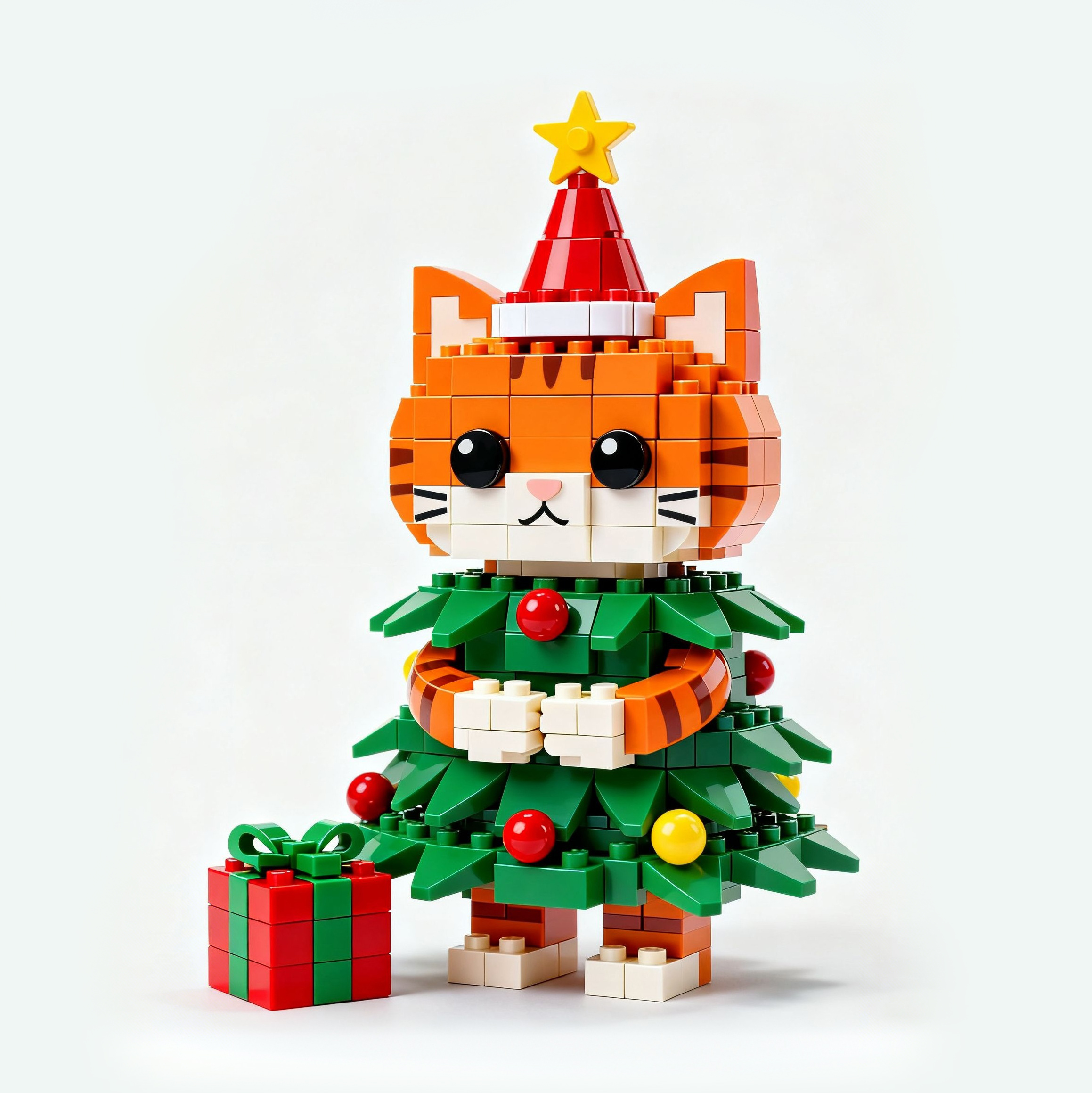 2025 Festive Edition-- Christmas Tree Orange Cat Brick Set