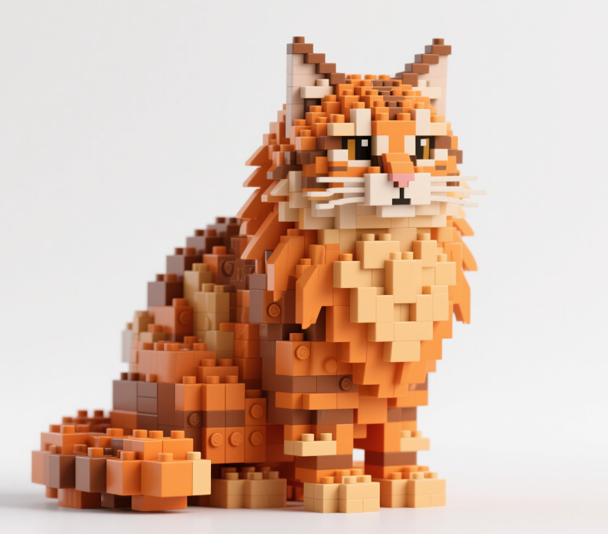 Brick Cats –Orange Maine Coon Building Kit
