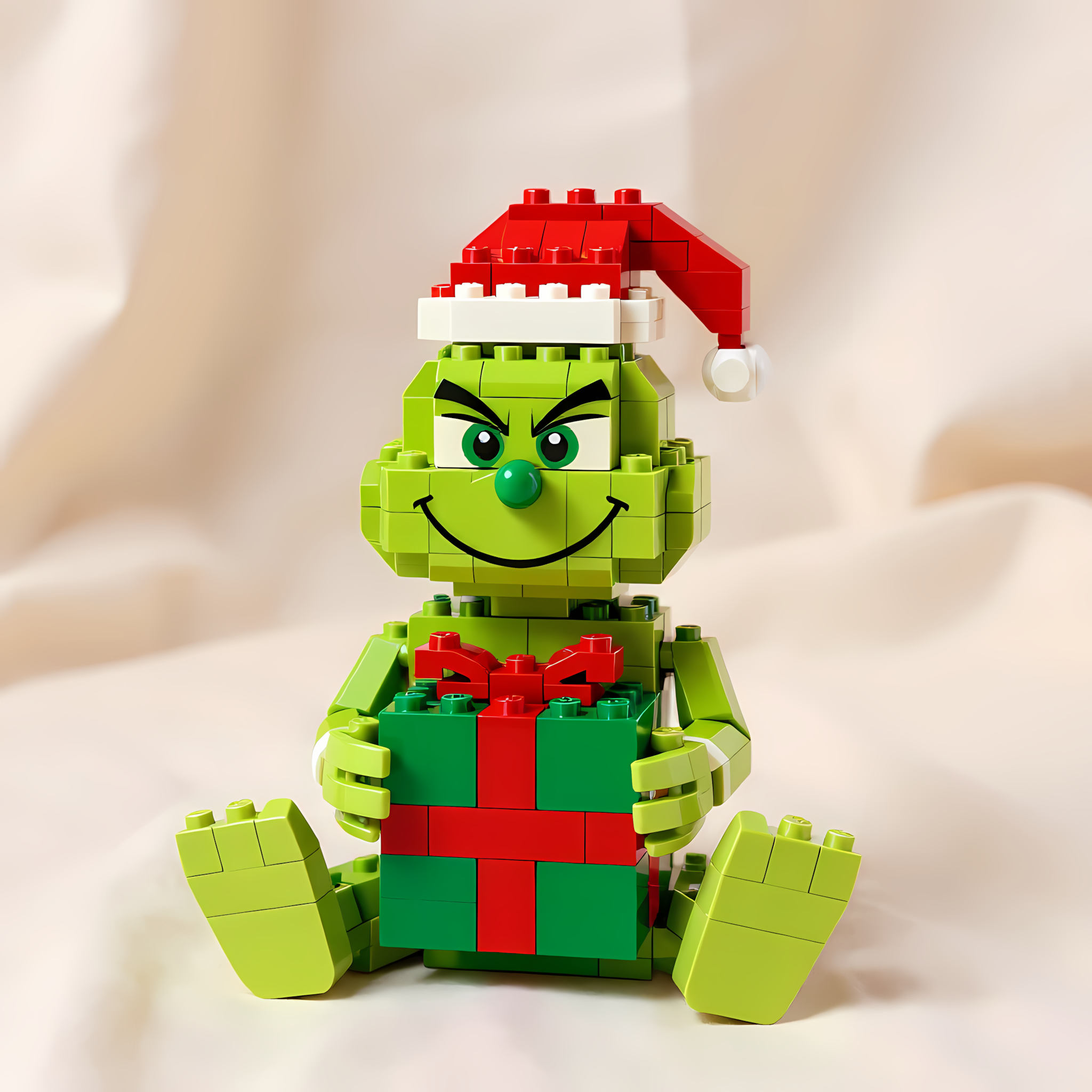 Green Hair Monster Christmas Brick Set