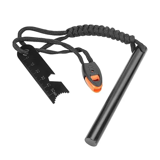 Feuerstahl Outdoor mit Paracord Griff, Feuerstahl XXL, Feuerstein Survival Set, Ferro Rod, Magnesium Feuerstarter, Feuerstab Outdoor, Feuereisen mit Feuerstein, Feueranzünder Set für Bushcraft/Camping