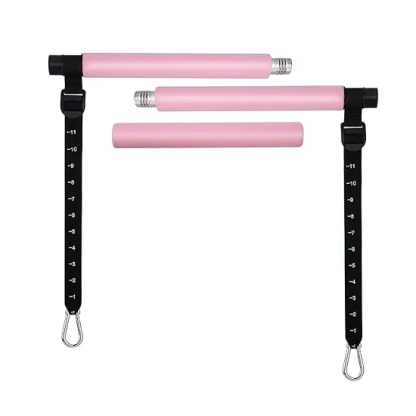 Pilates Bar Set mit 6 Widerstandsbänder, Verstellbare Resistance Bands für Frauen und Mann, Fitnessbänder für Home Gym Yoga, Pilates,Stretch, Krafttraining Fitness