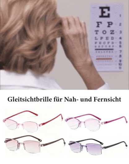 Automatische Zoom-Lesebrille mit Blaulichtfilter und rahmenlosem Design
