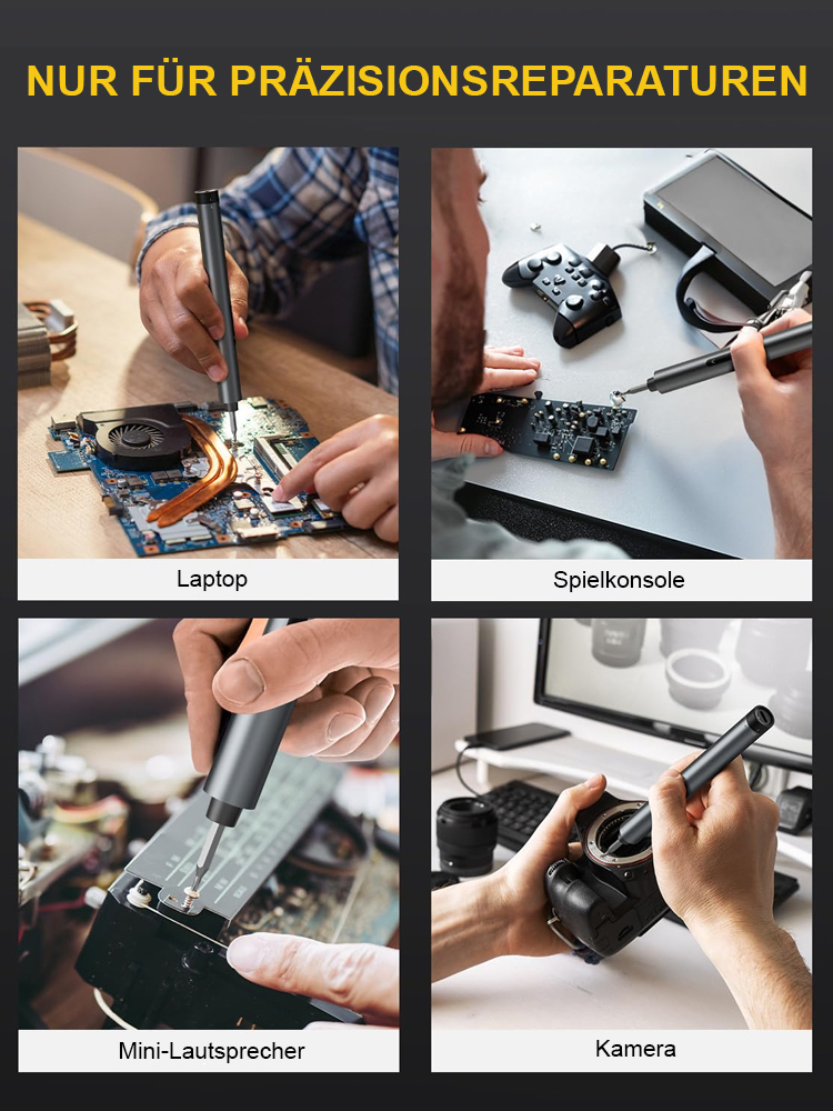 32 Arten von Bohrern für verschiedene Haushaltsgeräte und elektronische Geräte, mit eingebautem Lithium-Akku und integriertem Aufbewahrungskoffer, damit nichts verloren geht. 🔩🔧📦