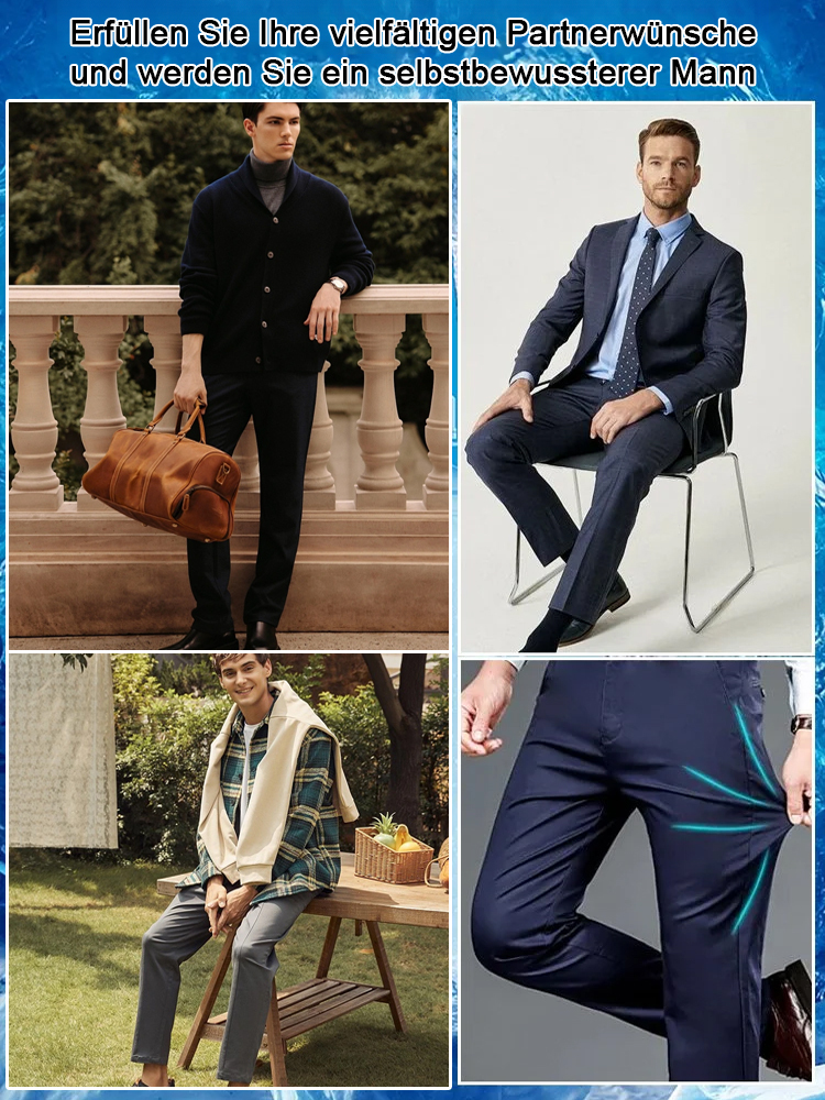 Herren Frühling und Sommer gerade "bügelfrei und knitterfrei" lockere lässige High-End-Slim-Anzughose👖