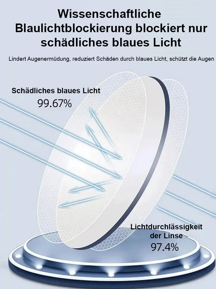 【Kostenlose Testversion】 Photochrome Brille mit automatischem Zoom und Blaulichtschutz zur Vorbeugung von Alterssichtigkeit.