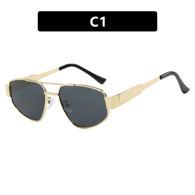 Double beam sunglasses for women, sunshade and sun protection sunglasses, metal sunglasses, UV resistant sunglasses