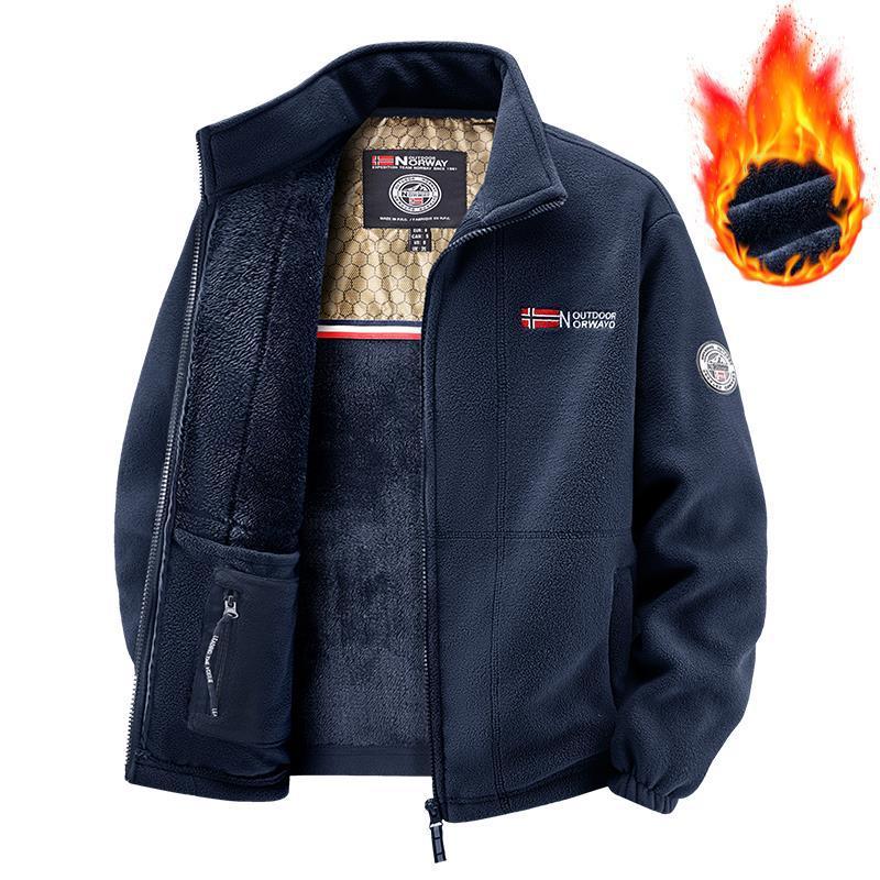  Extra warme, doppellagige Fleecejacke gegen Kälte