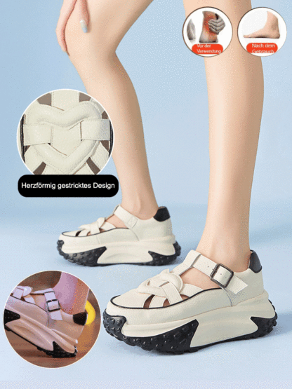 Hochwertige, modische Sandalen, die die Körpergröße erhöhen, weiche und bequeme Sohlen, Obermaterial aus italienischem Kalbsleder, rutschfest und langlebig