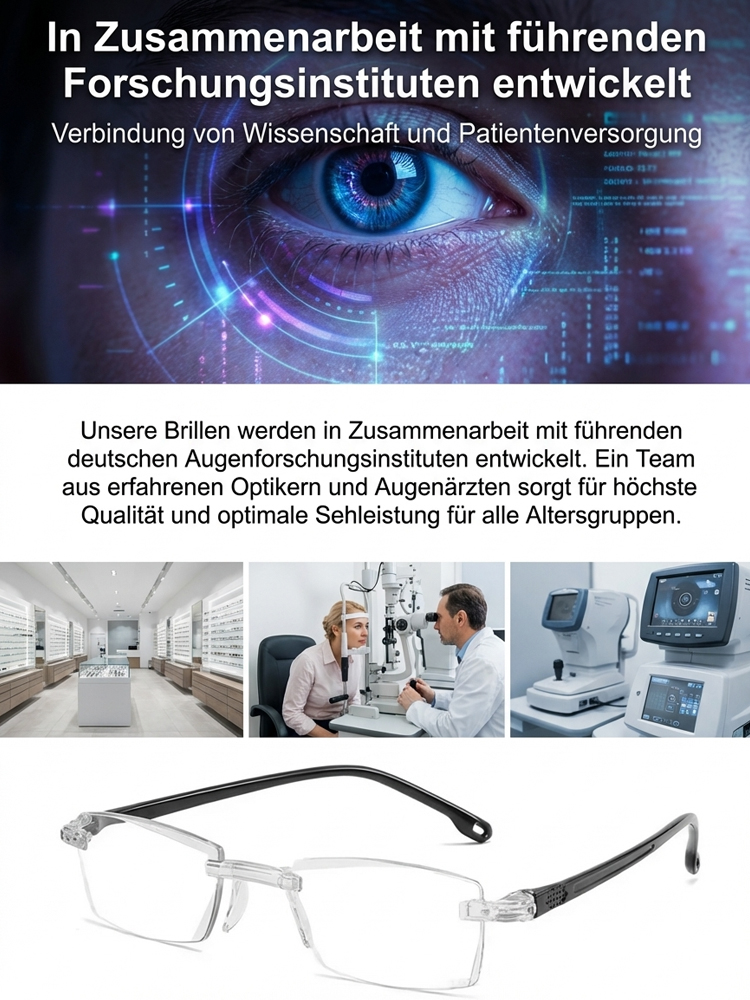 ⭐ TÜV-geprüfte Titan 3-in-1 Lesebrille Selbsttönend Blaulichtfilter