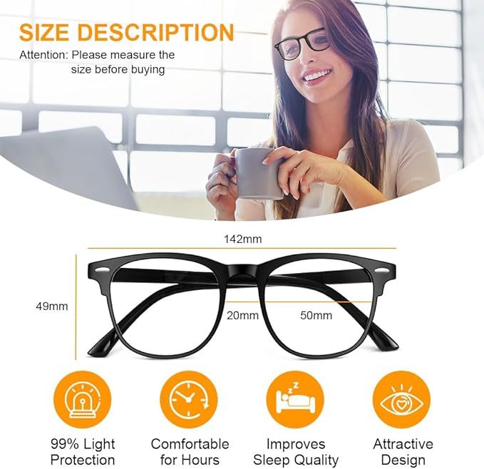Blue Light Blocking Glasses Set, Blaulichtfilter Brille mit Zubehör, Gaming Rund Anti Blaulicht Anti Ermüdung für PC Gaming Fernseher Brillen Modebrille Bildschirmbrille Unisex Lindert Müdigkeit
