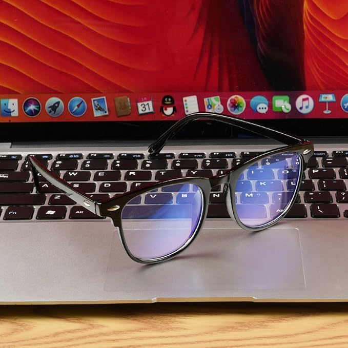 Blue Light Blocking Glasses Set, Blaulichtfilter Brille mit Zubehör, Gaming Rund Anti Blaulicht Anti Ermüdung für PC Gaming Fernseher Brillen Modebrille Bildschirmbrille Unisex Lindert Müdigkeit
