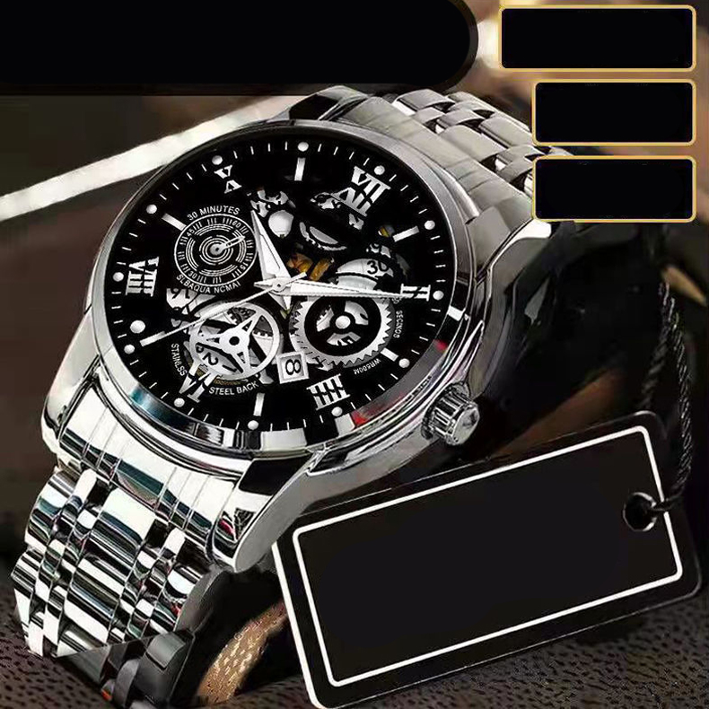 "Hochwertiges Schweizer Uhrwerk und Saphirglas-Mechanikuhr, ein Symbol männlicher Eleganz. Frauen werden begeistert auf Sie zukommen. ⌚💎✨"