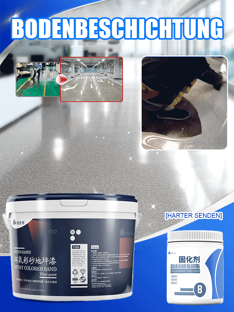 Epoxy colored sand floor paint❤️Anti-slip, mildew-proof, with a durability of more than 15 years
