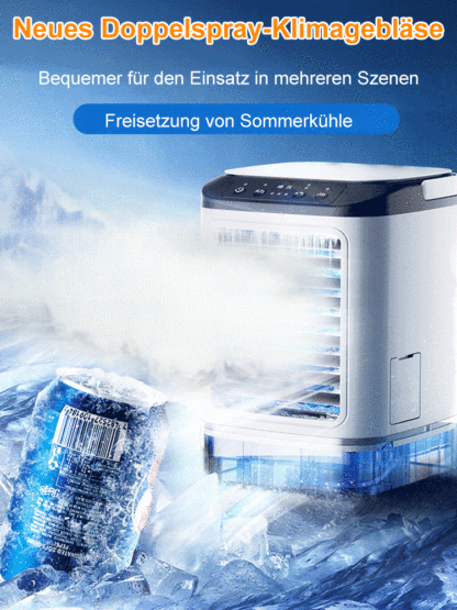 German Mobile Ice AC: 3-Second Drop to 16°C, No Installation Needed, 15L Dual Tank Cooling