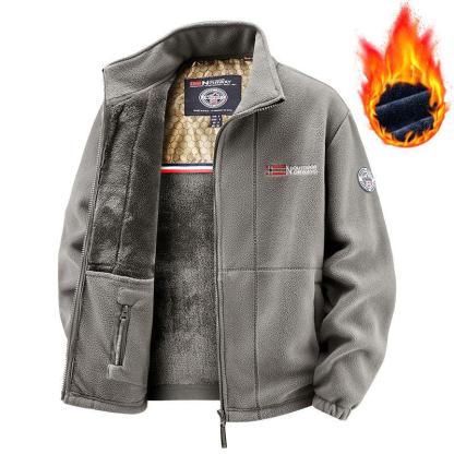  Extra warme, doppellagige Fleecejacke gegen Kälte