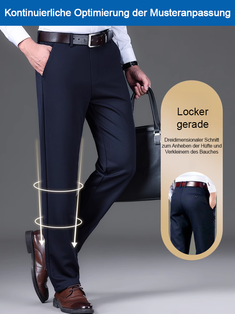 Herren Frühling und Sommer gerade "bügelfrei und knitterfrei" lockere lässige High-End-Slim-Anzughose👖