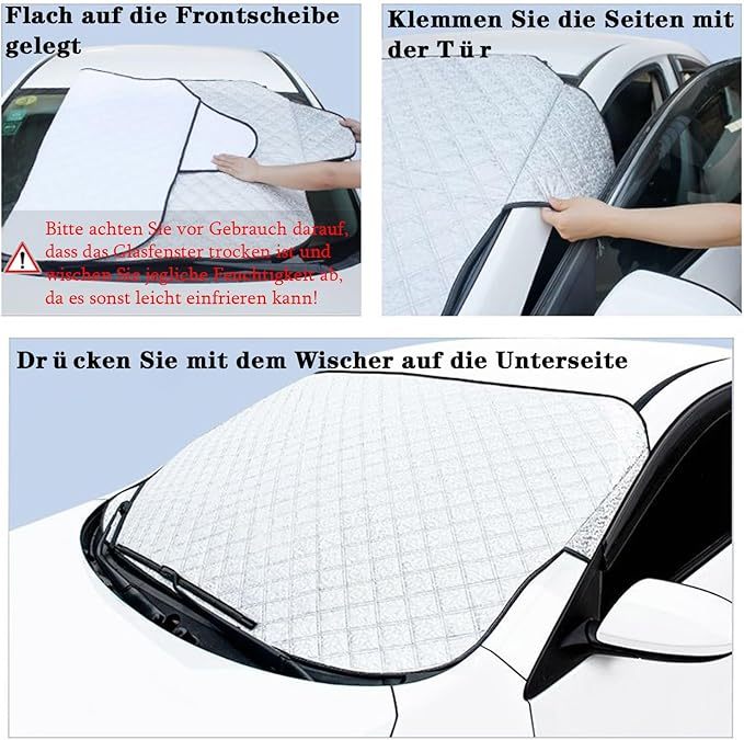KEELYY Frontscheibenabdeckung Scheibenabdeckung Auto Winter Frostabdeckung Sonnenschutz Auto Frontscheib Autoscheibenabdeckung Winschutzscheiben Abdeckung Groß, 150 x 100cm