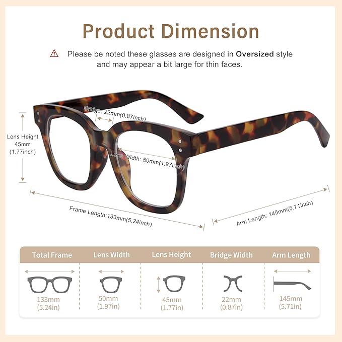 Madison Avenue Blaulichtfilter Brille Damen, Übergroße Computerbrillen zum Spielen, Metallscharnier Blaufilter Brille ohne Sehstärke
