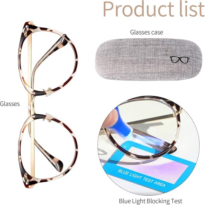 SUNTIRC Blaulichtfilter Brillen PC Gaming Bluelight Filter Uv Anti blaulicht Damen Herren Brillen ohne sehstärke Computer Brillenfür PC Handy und Fernseher,Blue Light Blocking Glasses