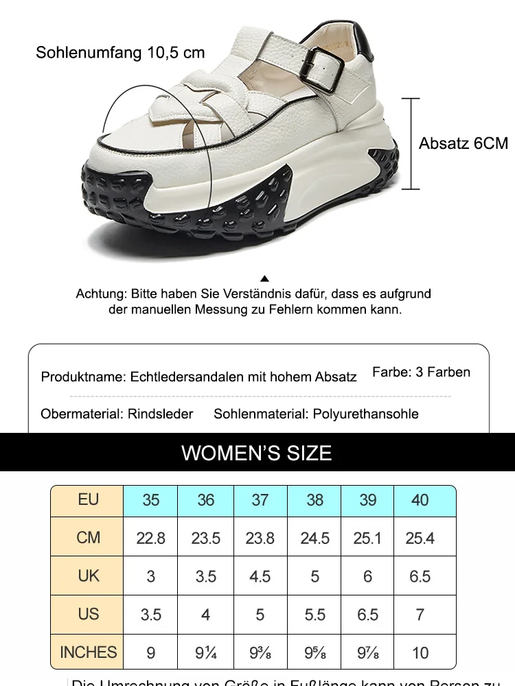 Hochwertige, modische Sandalen, die die Körpergröße erhöhen, weiche und bequeme Sohlen, Obermaterial aus italienischem Kalbsleder, rutschfest und langlebig