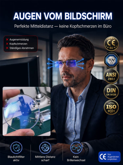 Smarte Autofokus-Titanbrille! Deutsche Optik - CE-geprüft für 100% scharfe Sicht ✨