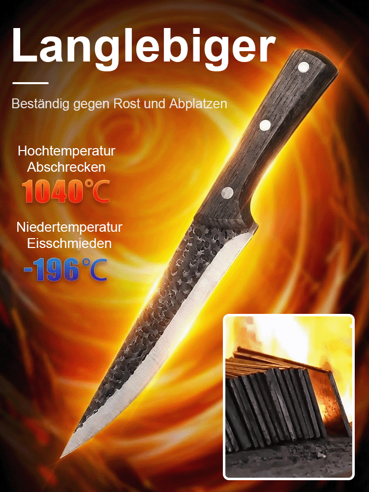 [Handgeschmiedet von einem Meisterhandwerker in Solingen] Auch nach 10.000 Schnitten noch scharf.