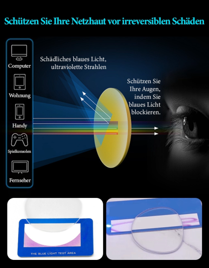 Automatische Zoom-Lesebrille mit Blaulichtfilter und rahmenlosem Design