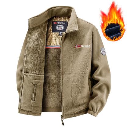  Extra warme, doppellagige Fleecejacke gegen Kälte