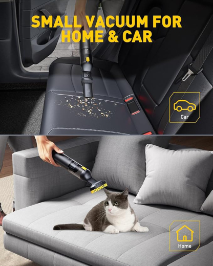 Akku-Autostaubsauger mit hoher Leistung 14000 Pa, Handstaubsauger mit Blas- & Saugfunktion 2 IN 1, 30 Min Laufzeit, USB-C Ladung, Kleiner Staubsauger Handlich für Auto, Haus, Haustiere, Büro