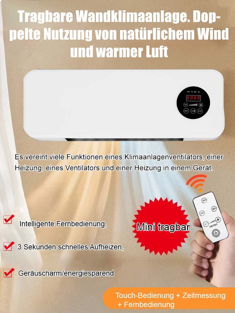 [Kühl- und Heizklimagerät] Wandmontiertes Haushaltsklimagerät, ausgezeichnet mit dem internationalen Energiesparpatent, verbraucht Tag und Nacht weniger als 1 kWh Strom🌍💡