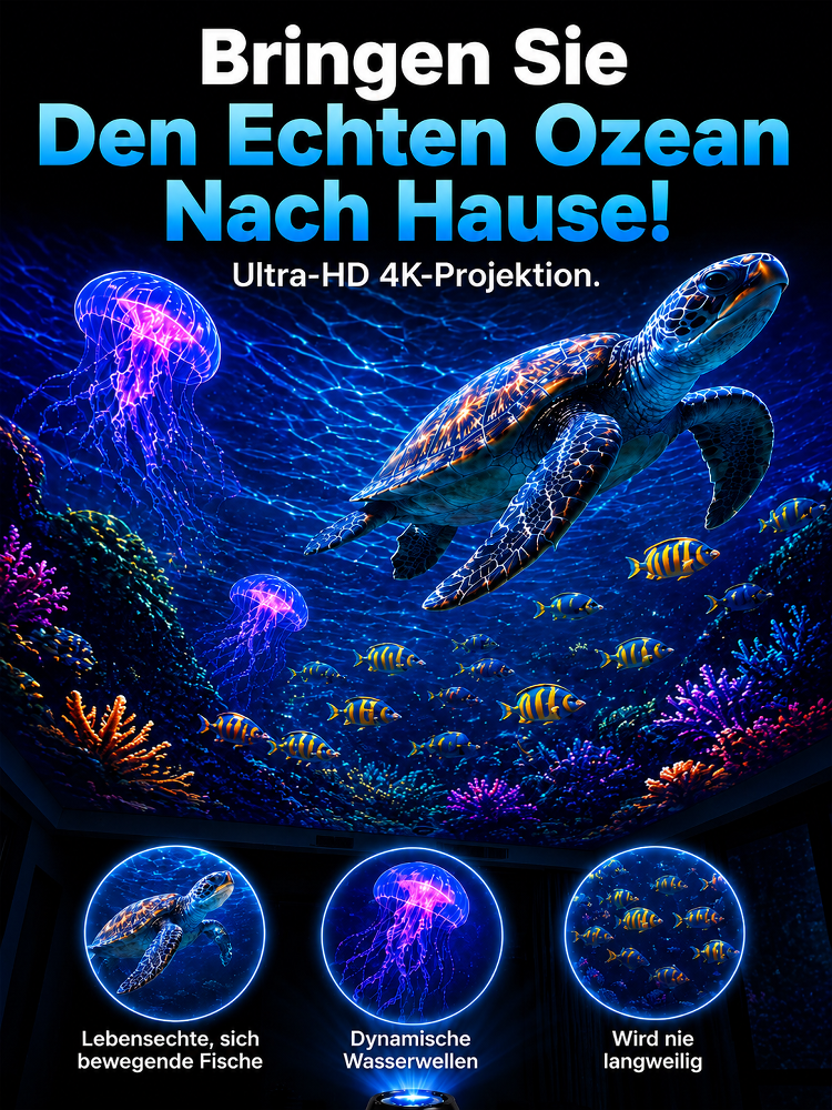 Comauo™ - Ocean - Galaxy Projektor: Ultra-HD 3D-Projektionstechnik für dein Zuhause✨